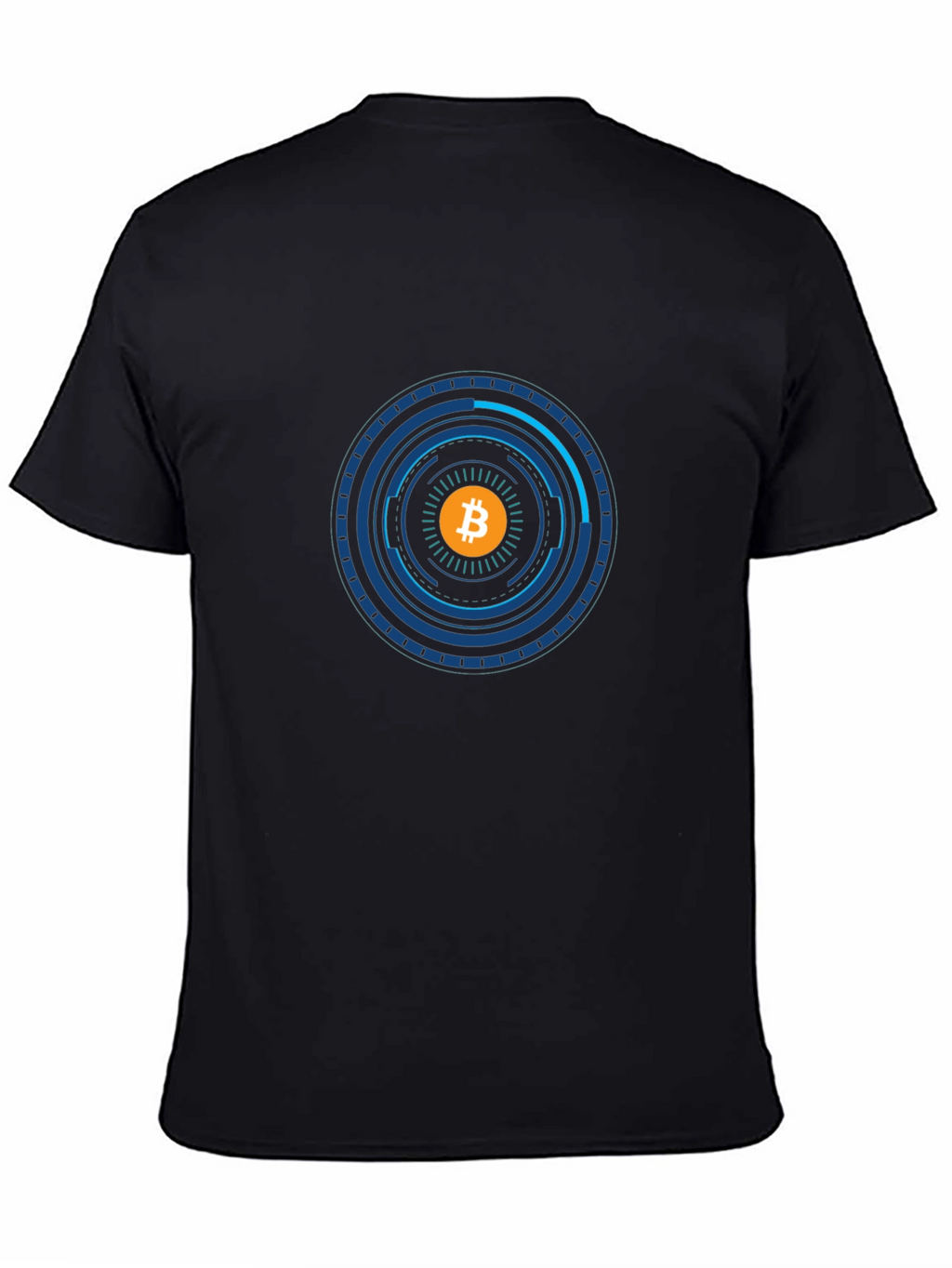 Bitcoin Tech Circle Graphic Black T-Shirt