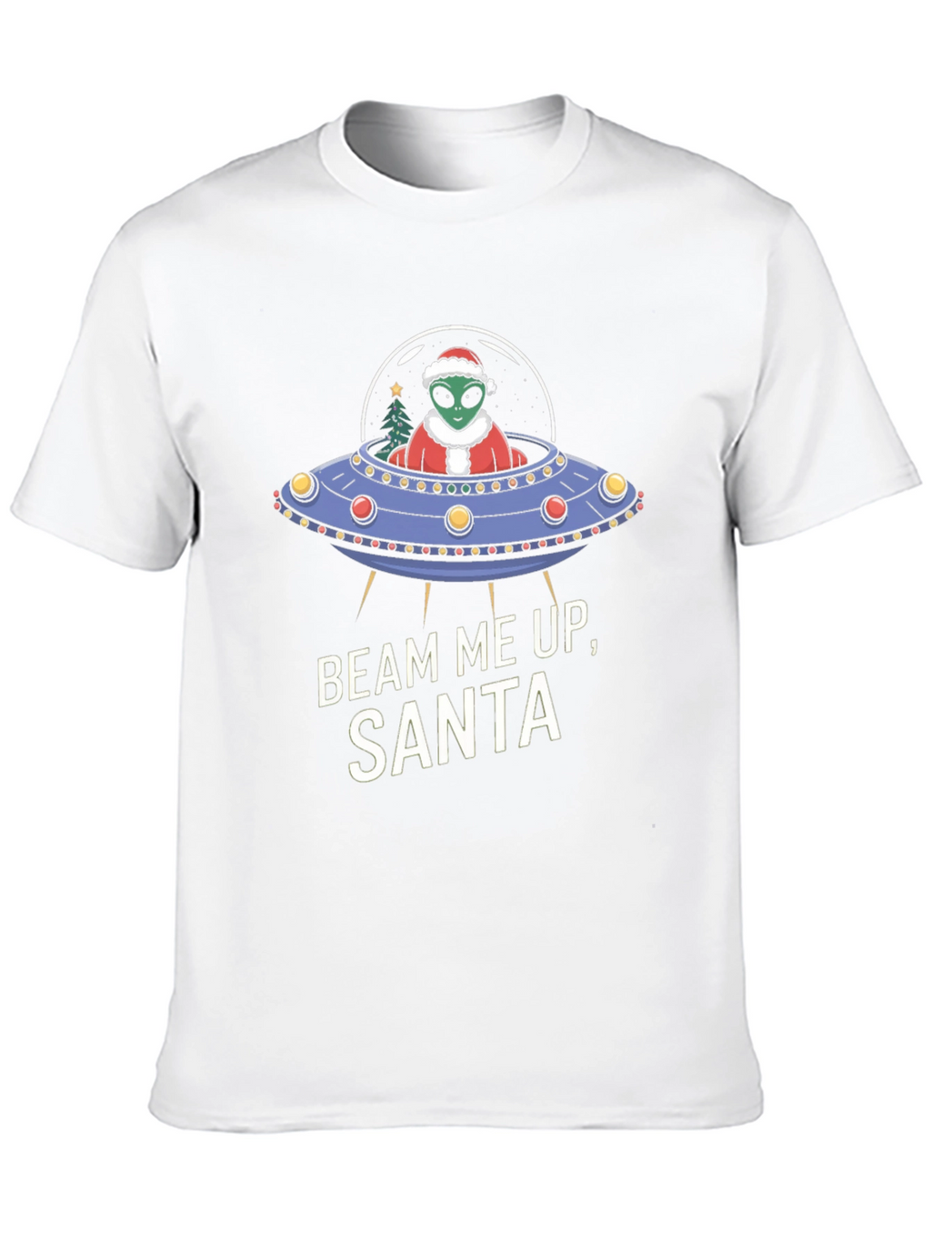 Beam Me Up Santa Alien UFO Christmas T-Shirt