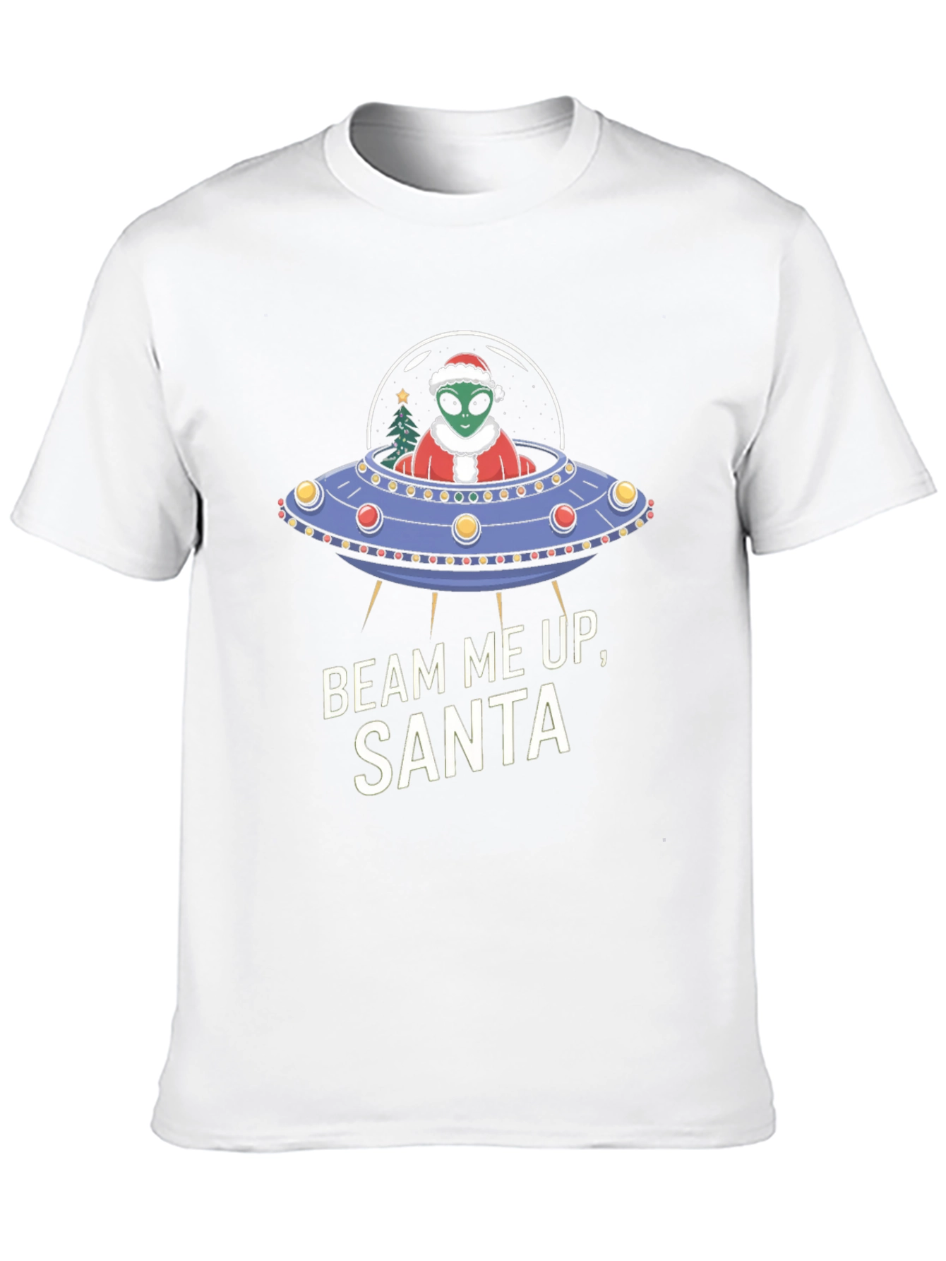 Beam Me Up Santa Alien UFO Christmas T-Shirt