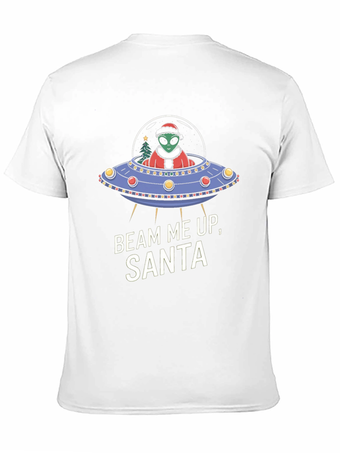 Beam Me Up Santa Alien UFO Christmas T-Shirt