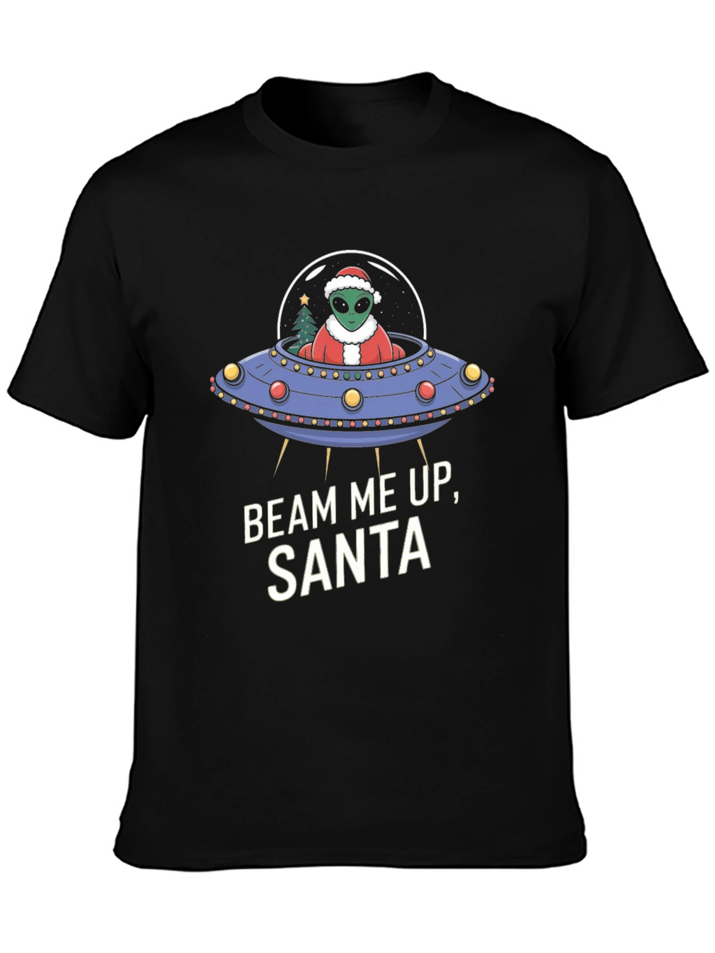 Beam Me Up Santa Alien UFO Christmas T-Shirt