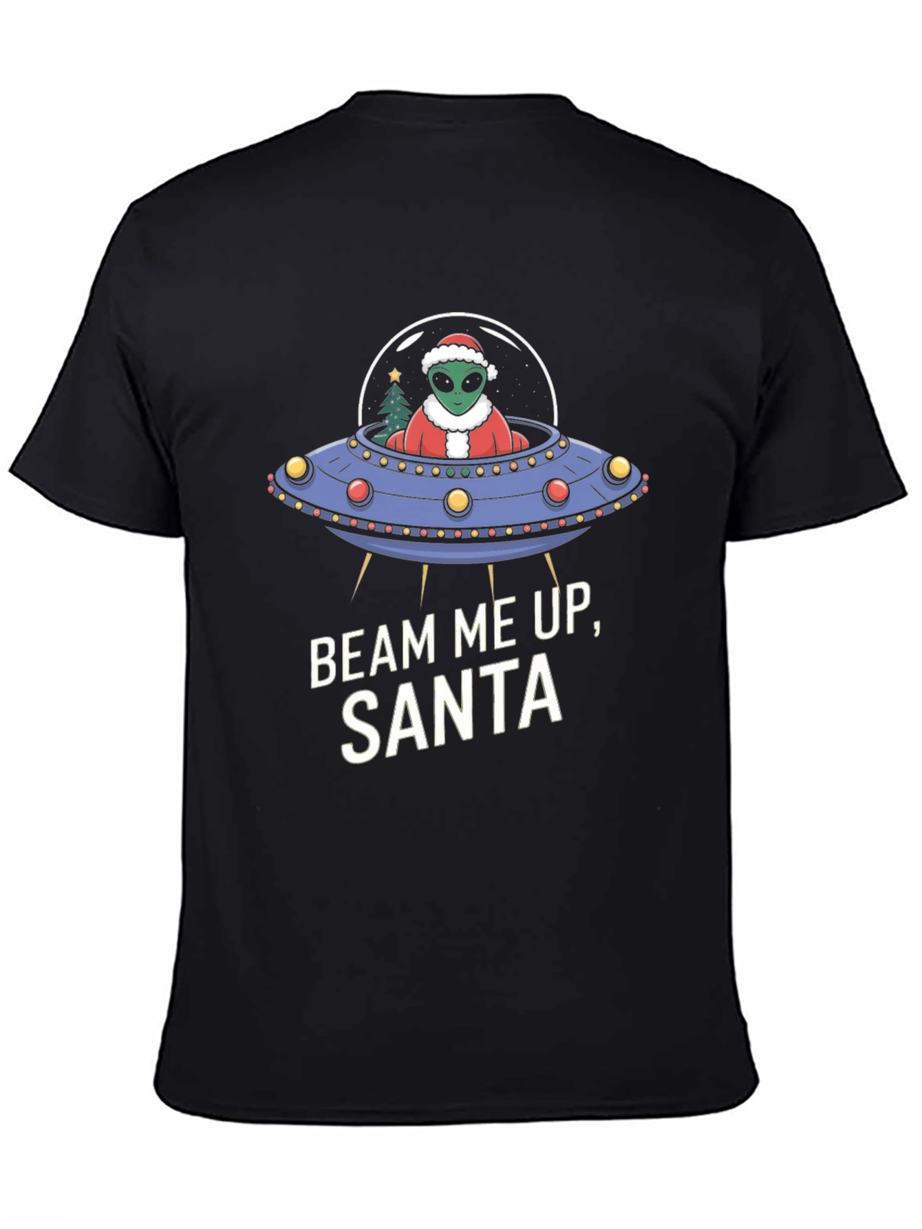 Beam Me Up Santa Alien UFO Christmas T-Shirt