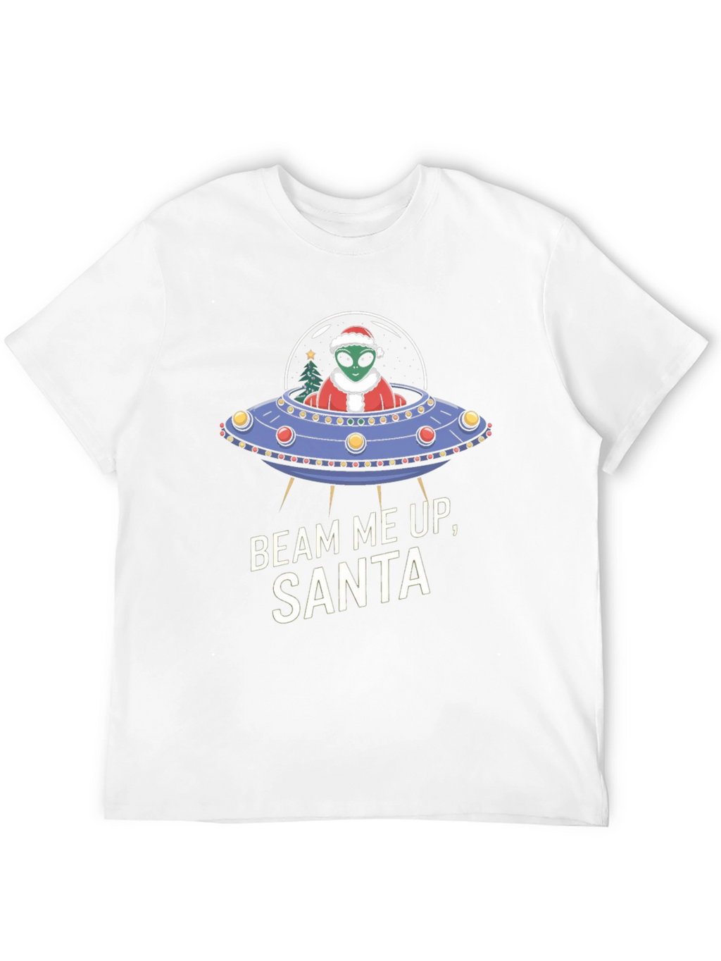 Beam Me Up Santa Alien UFO Christmas T-Shirt