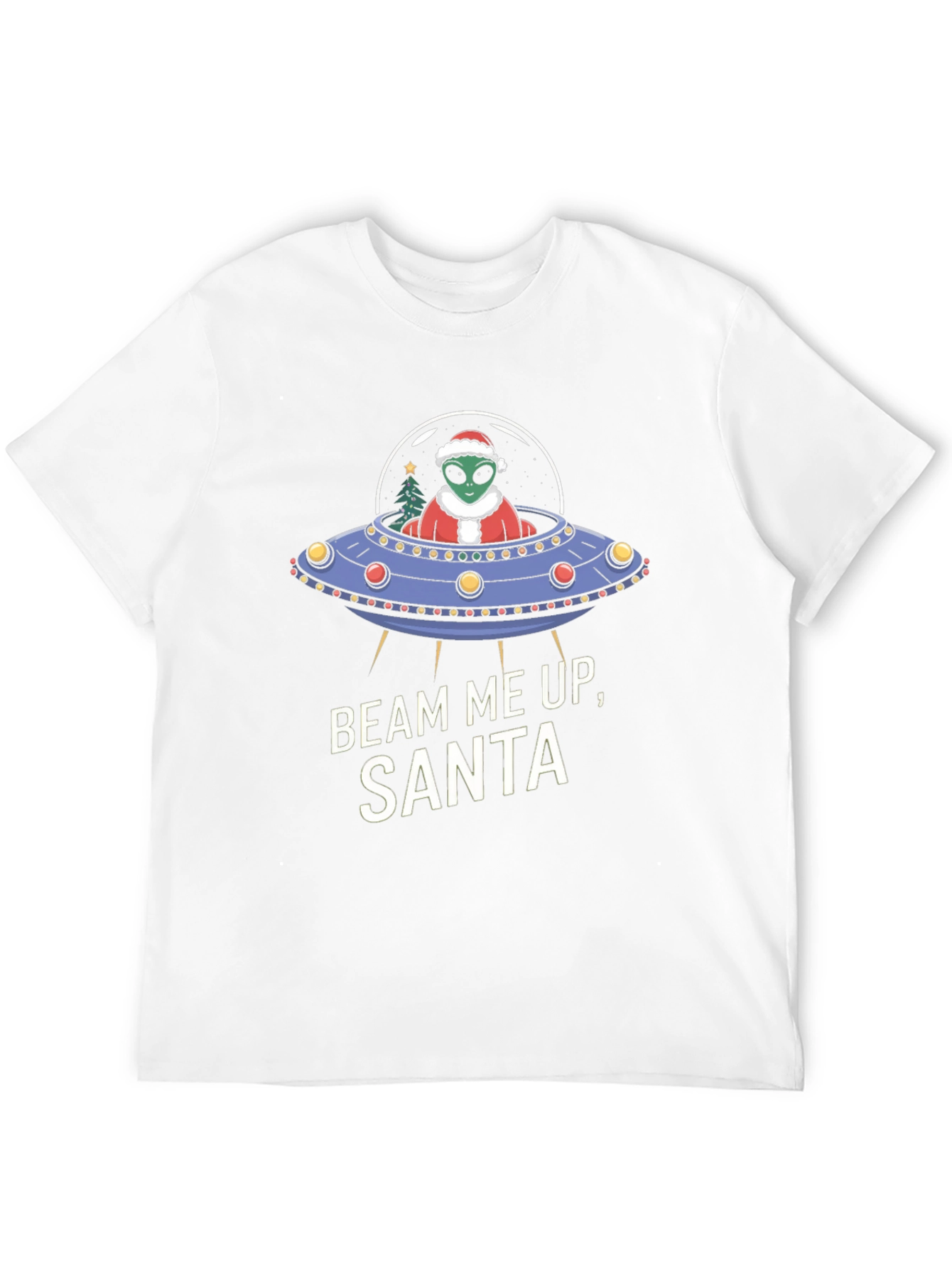Beam Me Up Santa Alien UFO Christmas T-Shirt