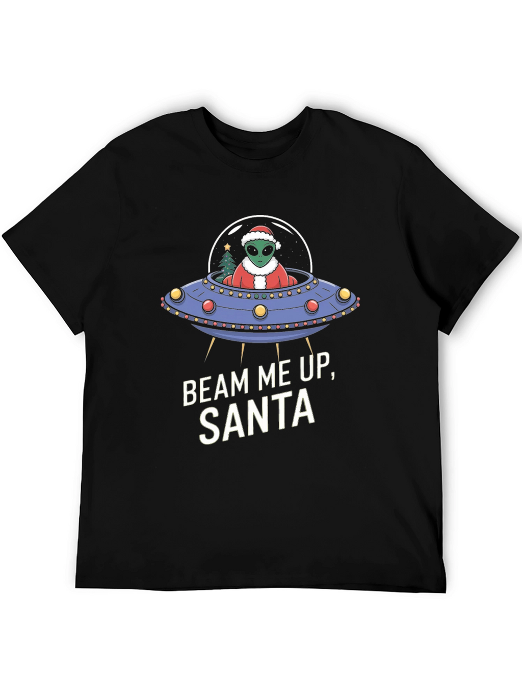 Beam Me Up Santa Alien UFO Christmas T-Shirt