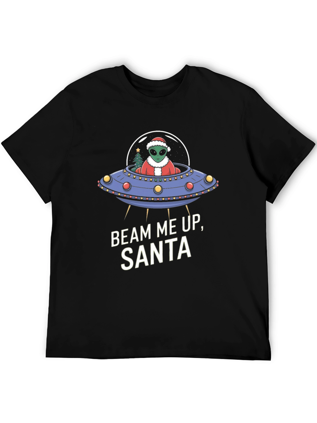 Beam Me Up Santa Alien UFO Christmas T-Shirt