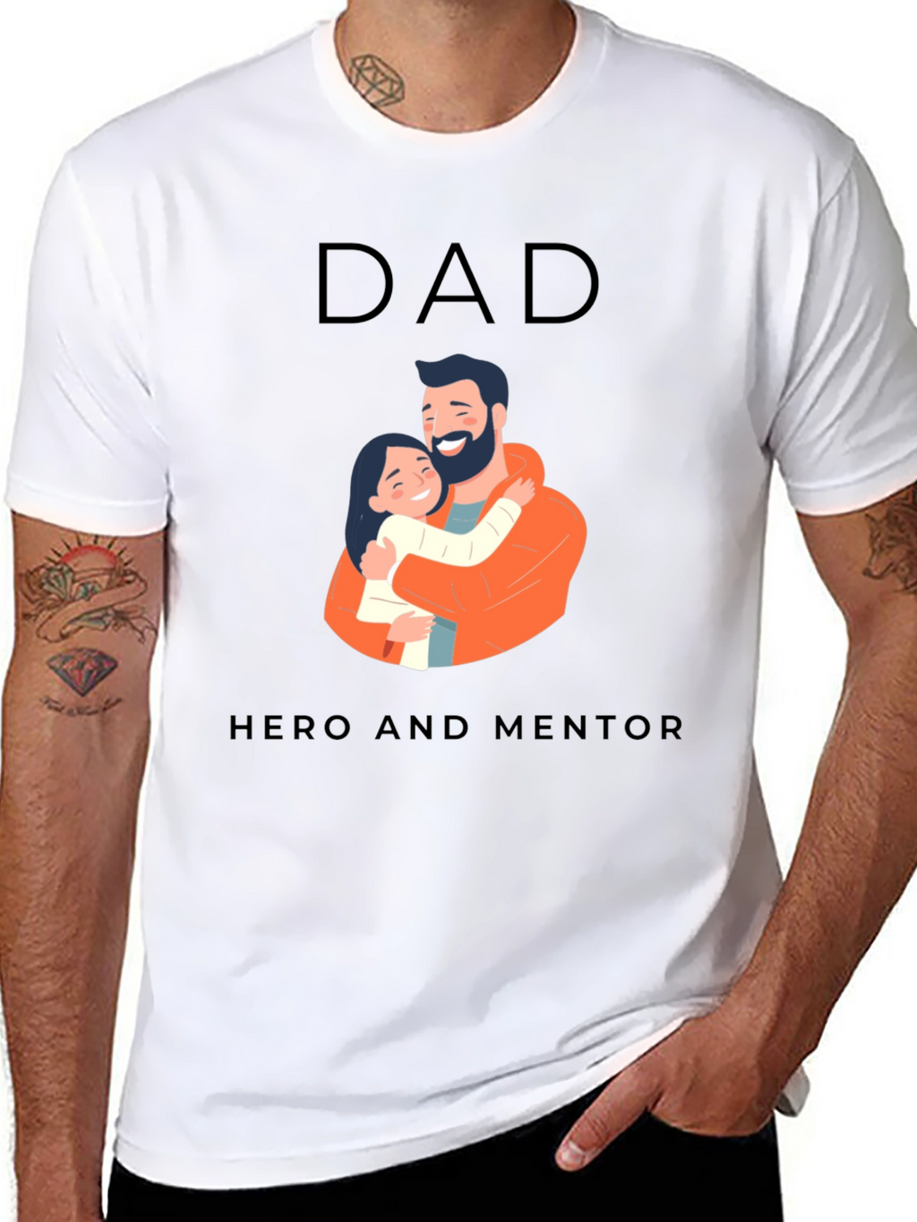 Dad Hero and Mentor T-Shirt - Fathers Day