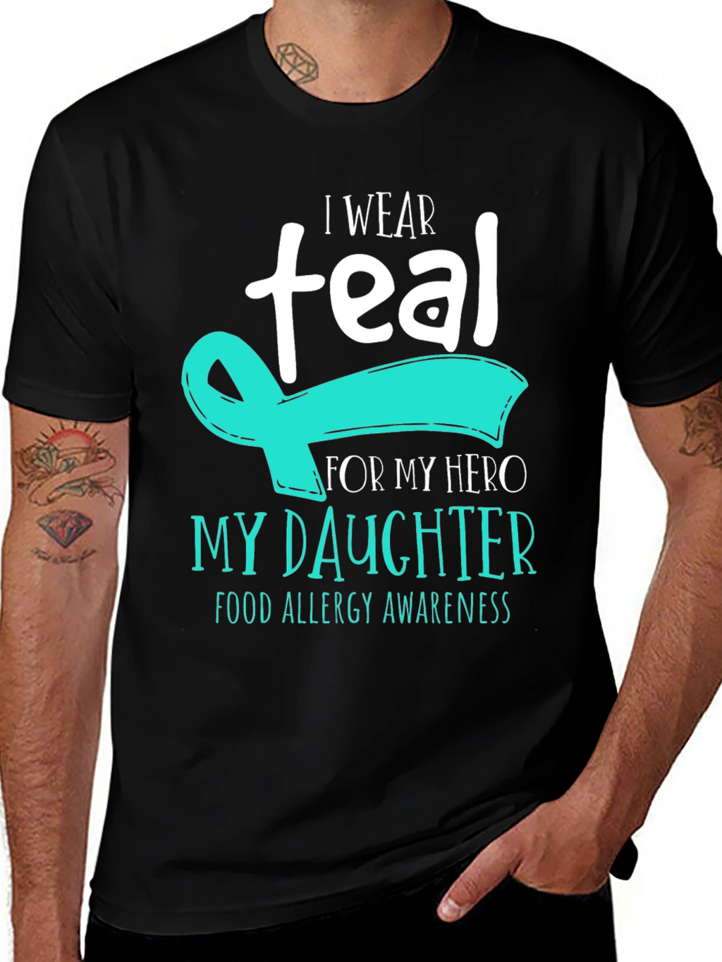 Teal Ribbon Food Allergy Awareness T-Shirt