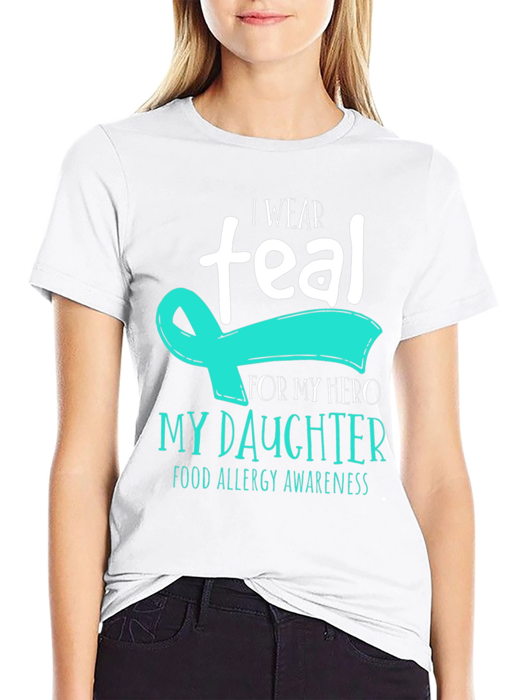Teal Ribbon Food Allergy Awareness T-Shirt