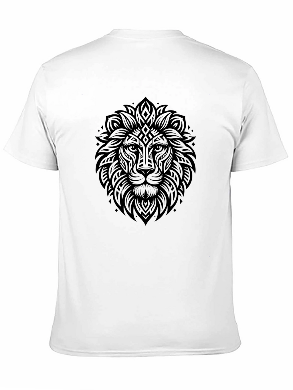 Lion Head Graphic Print Black T-Shirt