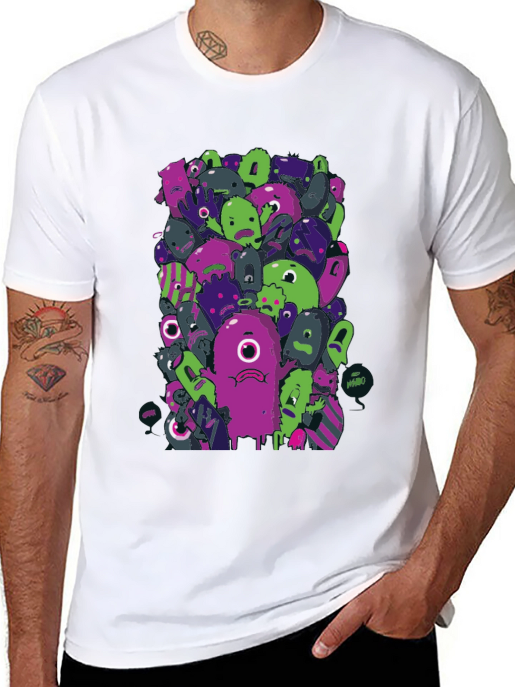 Funky Monster Graphic Black T-Shirt