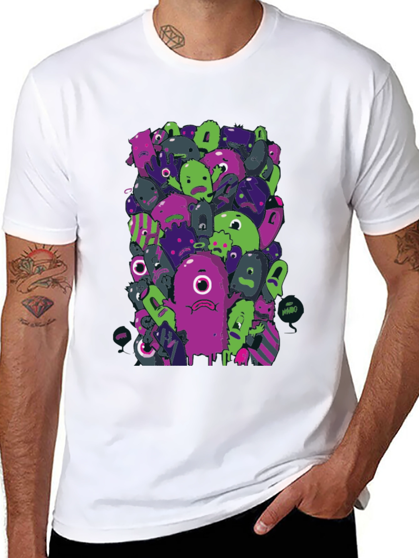 Funky Monster Graphic Black T-Shirt