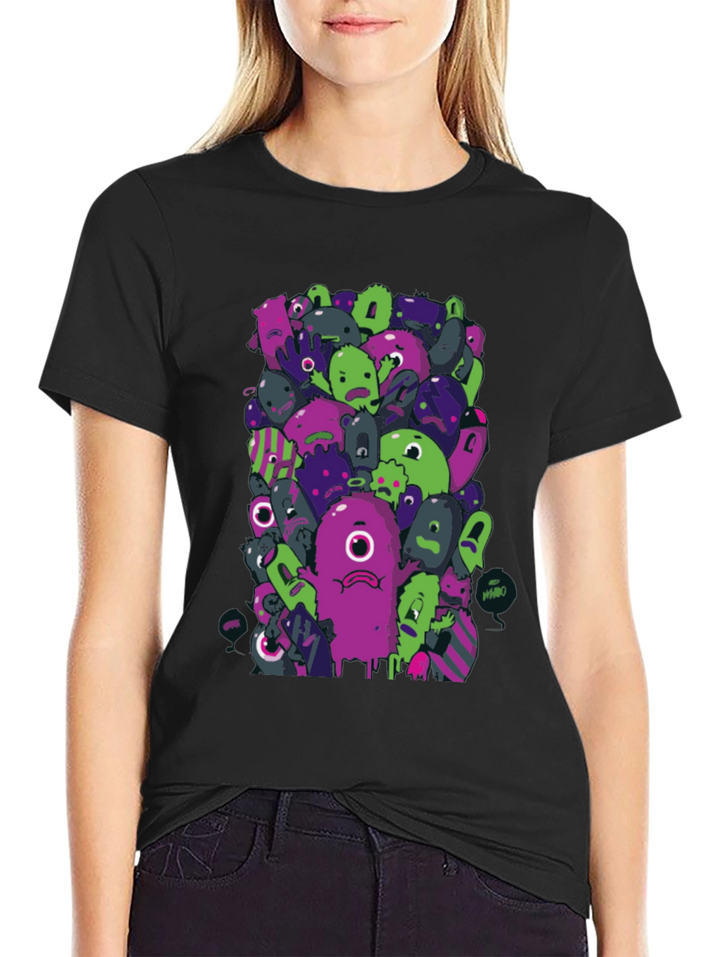 Funky Monster Graphic Black T-Shirt
