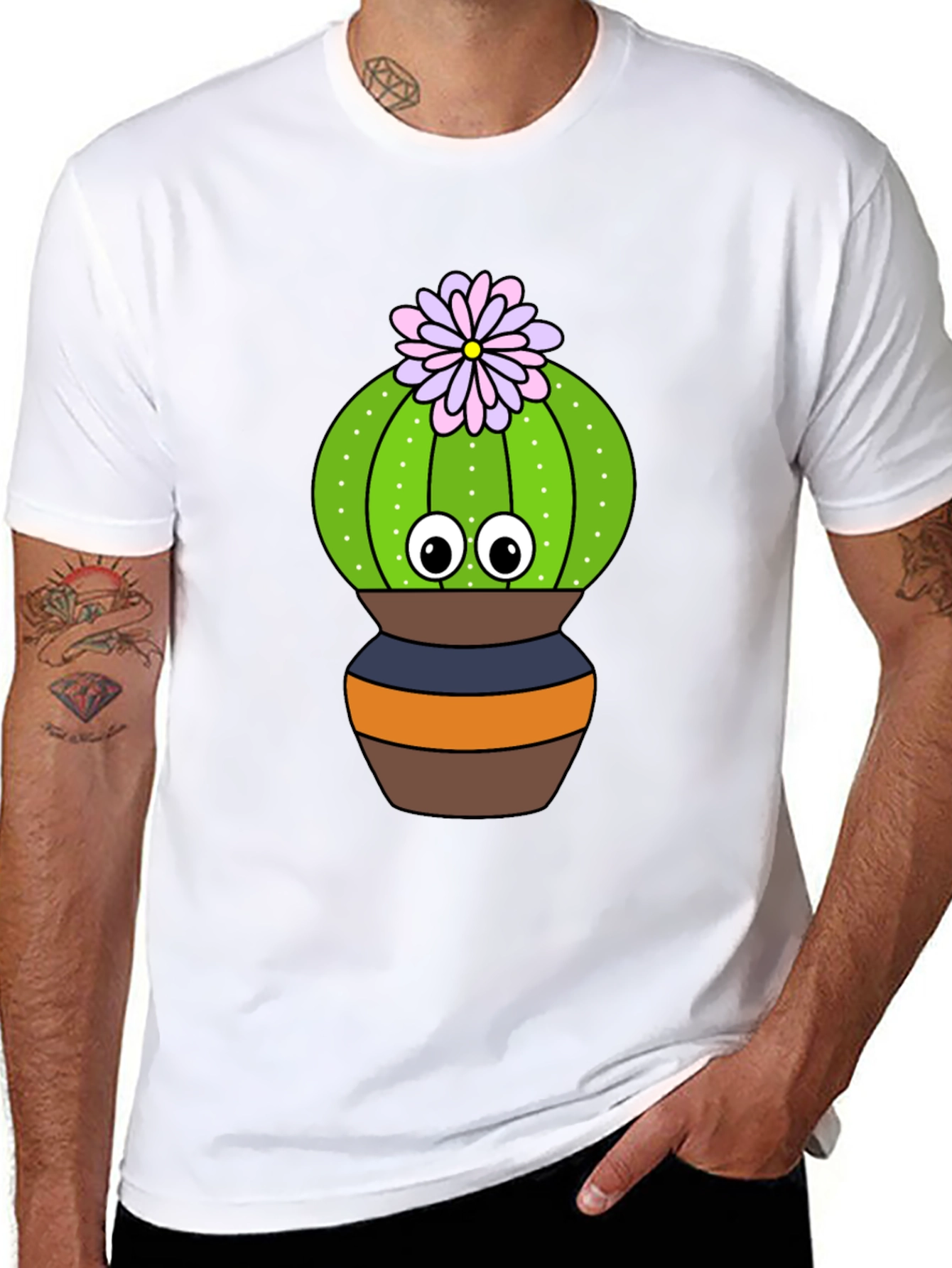 Cute Cactus Graphic Tee - Potted Plant Shirt