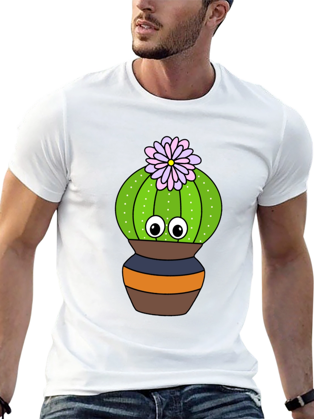 Cute Cactus Graphic Tee - Potted Plant Shirt