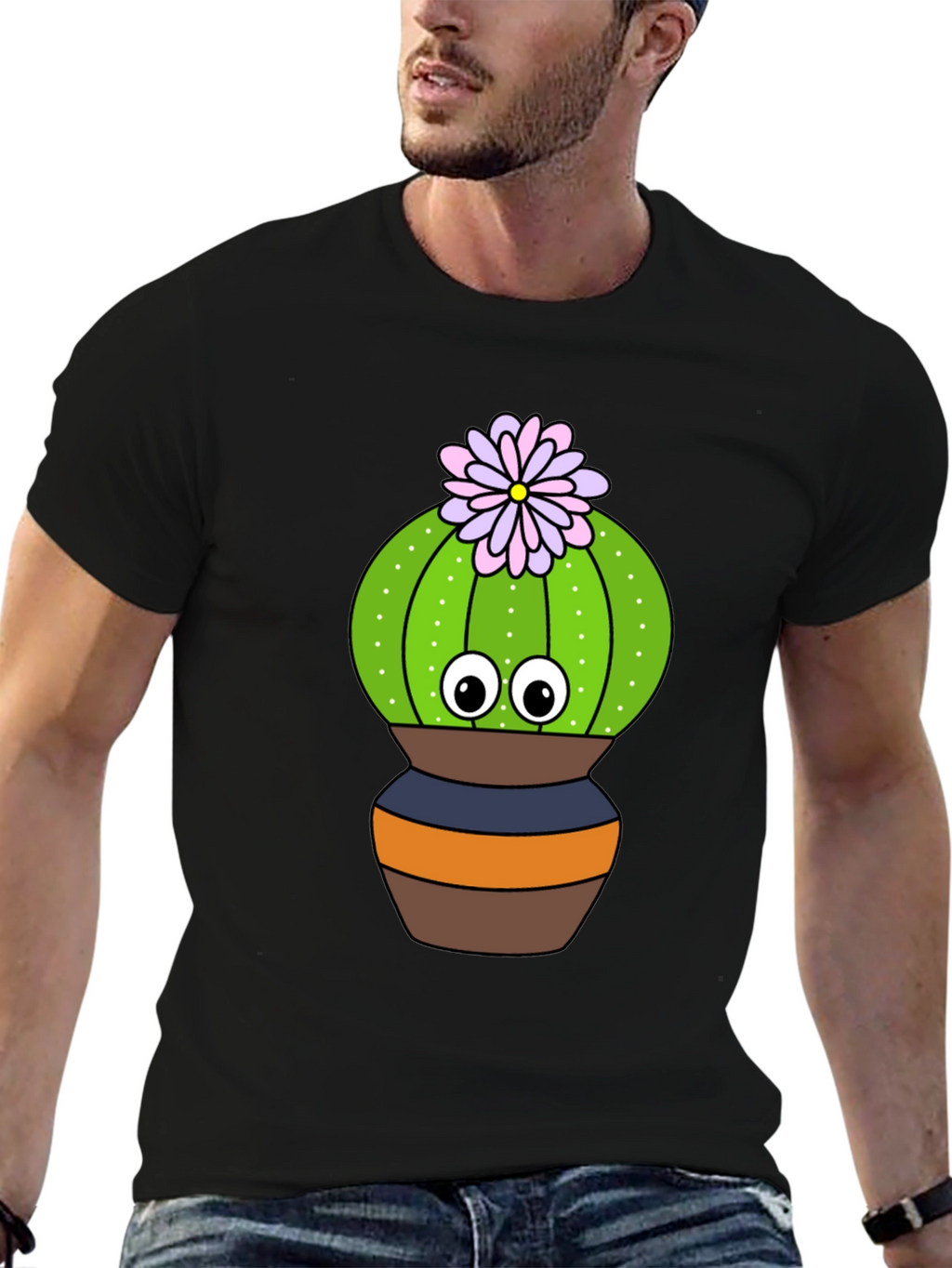 Cute Cactus Graphic Tee - Potted Plant Shirt