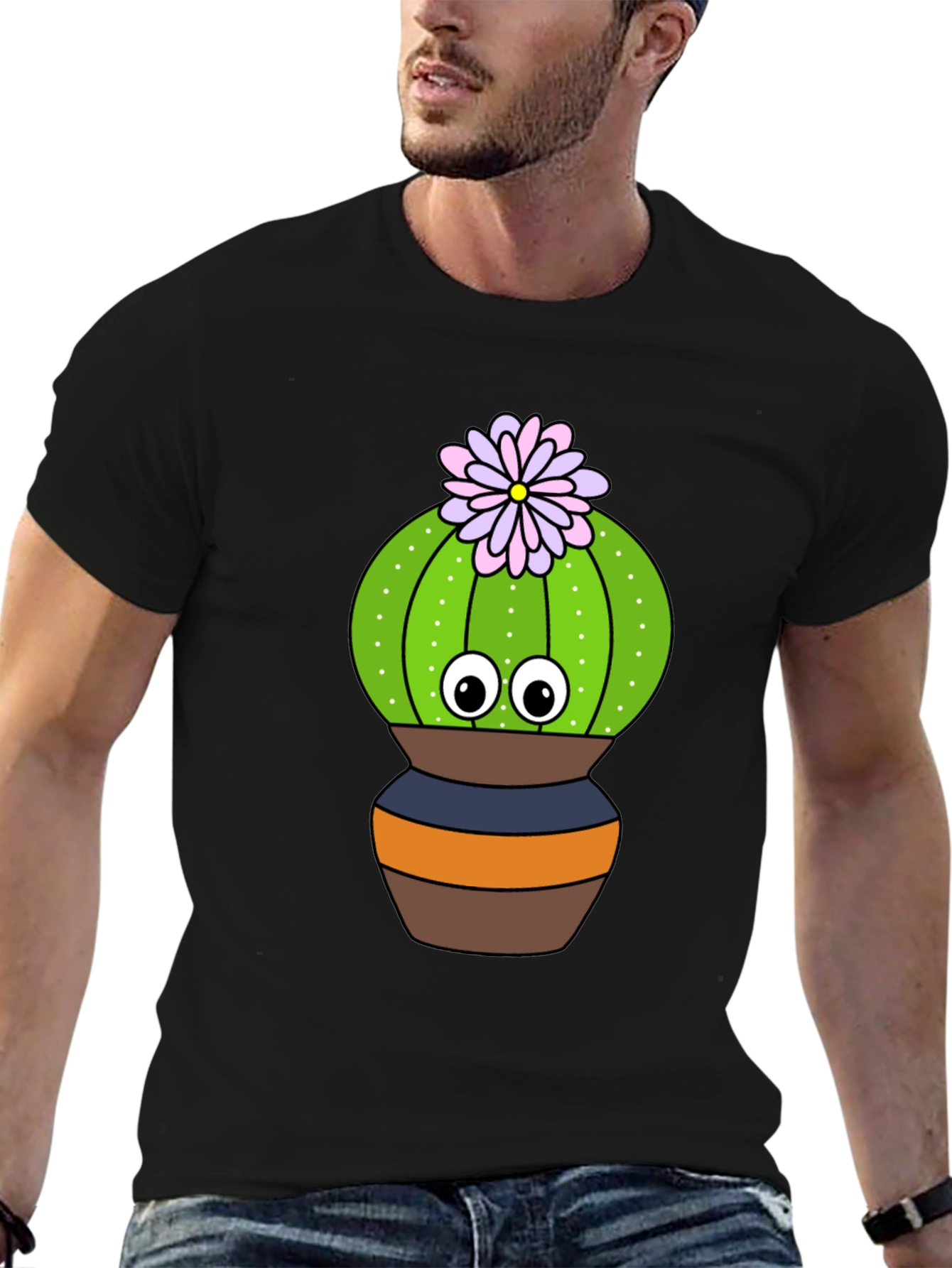 Cute Cactus Graphic Tee - Potted Plant Shirt