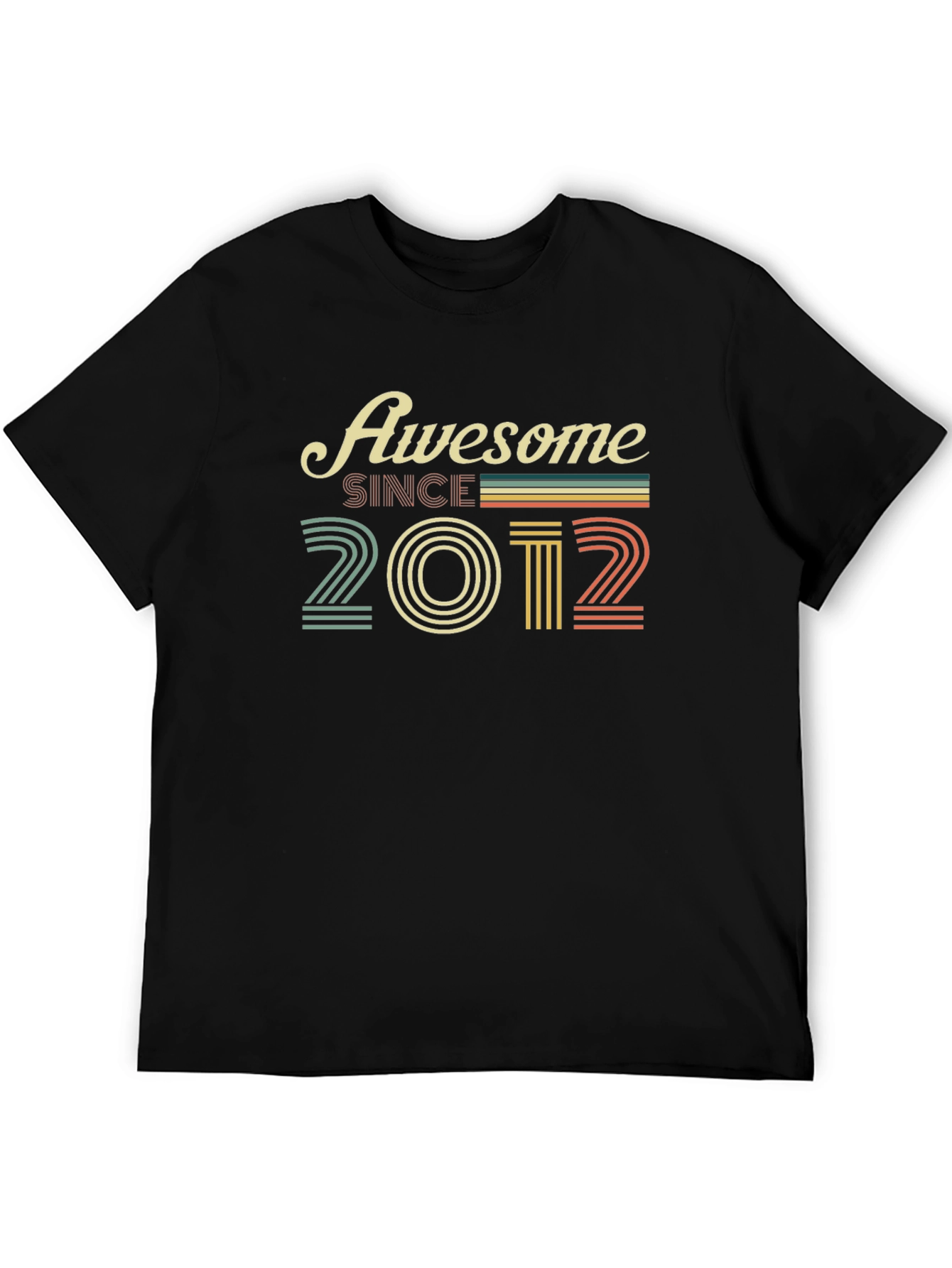 Awesome Since 2012 Black Graphic T-Shirt