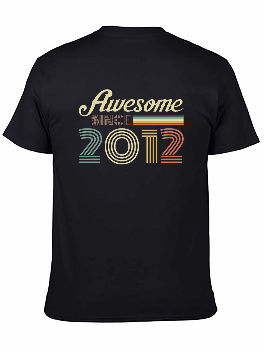 Awesome Since 2012 Black Graphic T-Shirt