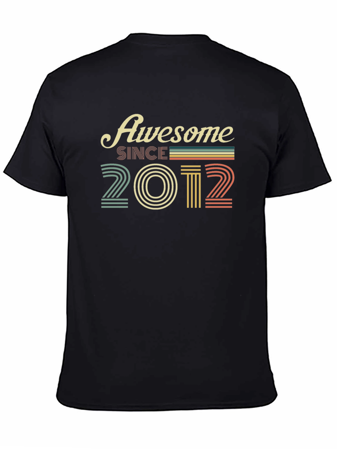 Awesome Since 2012 Black Graphic T-Shirt