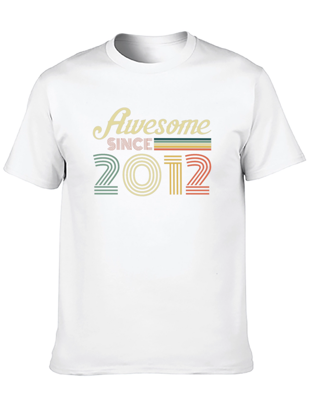 Awesome Since 2012 Black Graphic T-Shirt