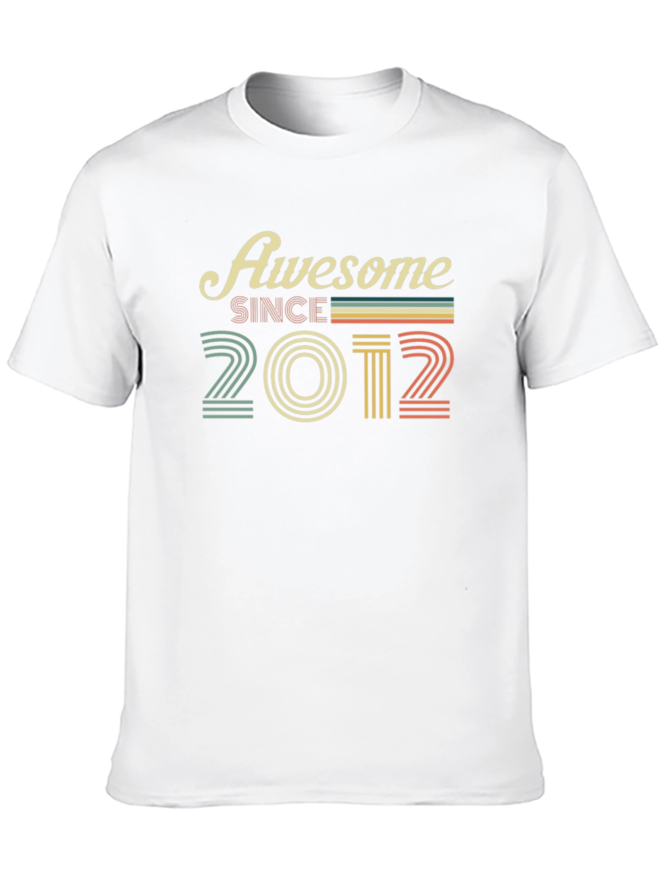Awesome Since 2012 Black Graphic T-Shirt