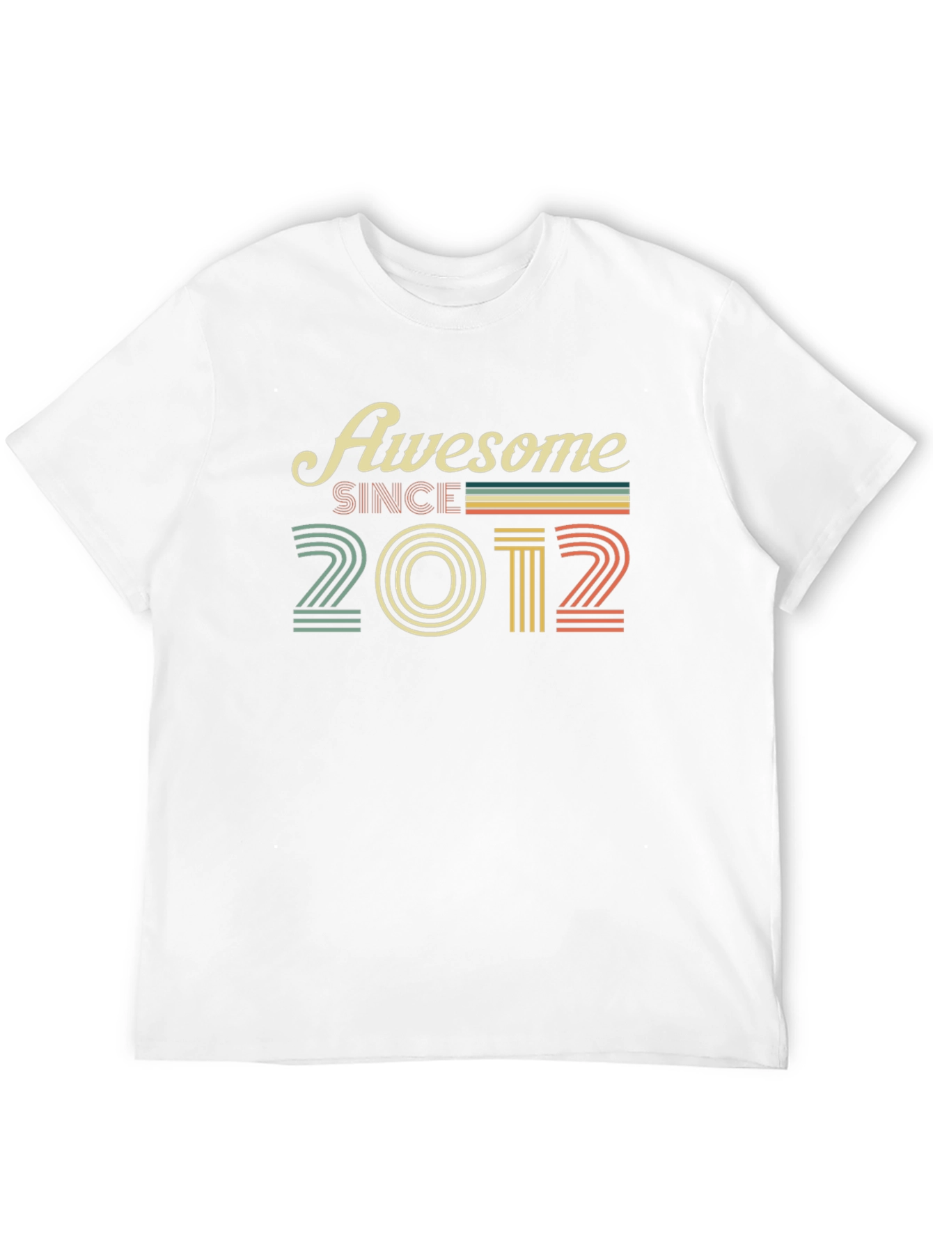Awesome Since 2012 Black Graphic T-Shirt