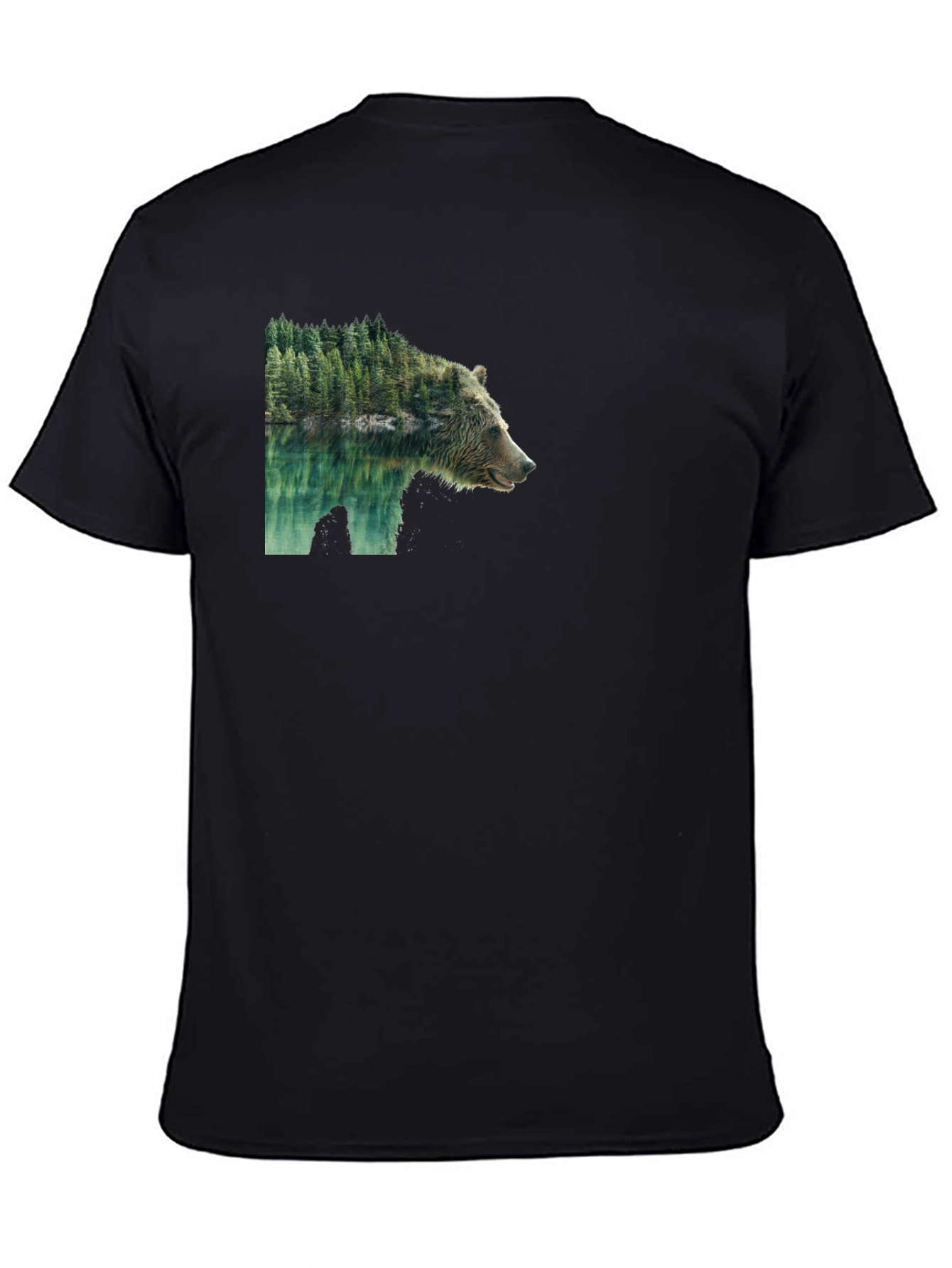 Bear & Forest Graphic Tee - Nature Inspired Print