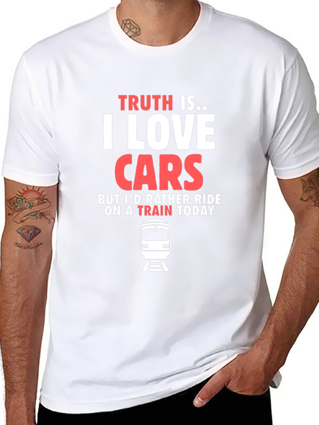Truth Is I Love Cars Train T-Shirt