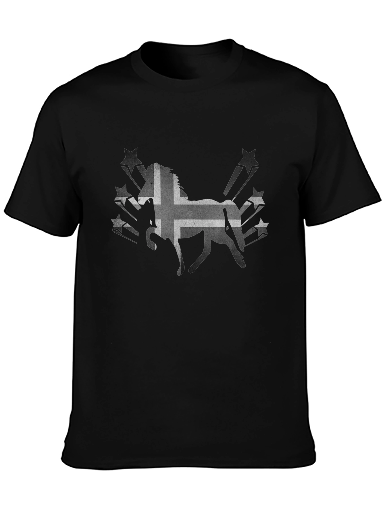 Icelandic Horse Tee - Black Graphic T-Shirt