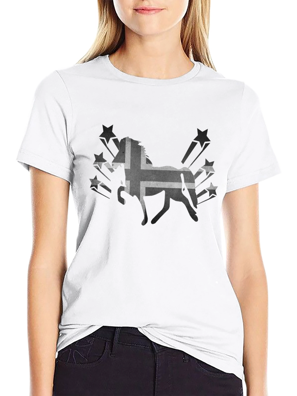 Icelandic Horse Tee - Black Graphic T-Shirt