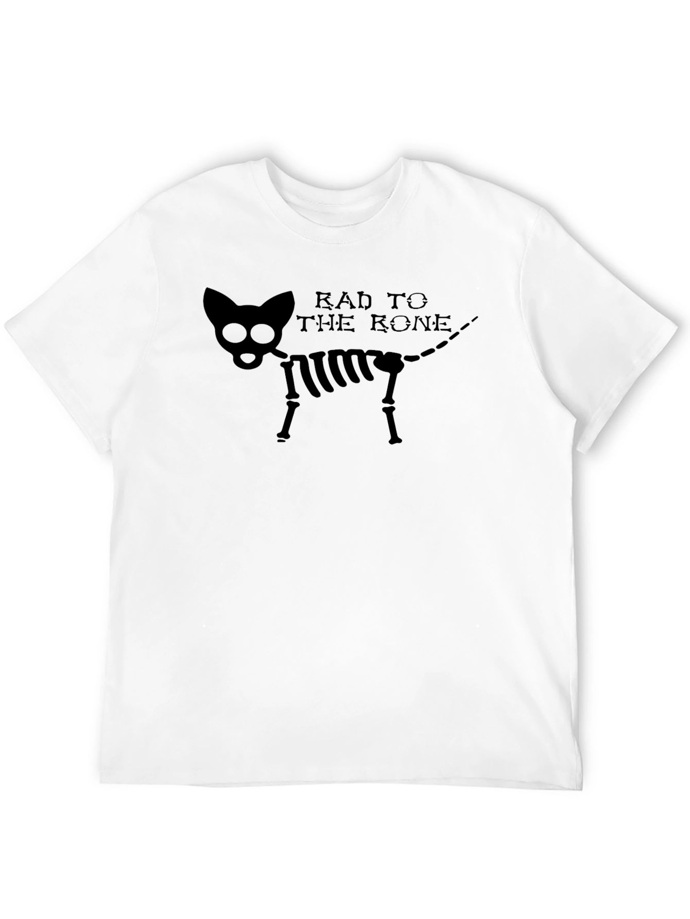 Rad to the Bone Cat Skeleton Graphic Tee