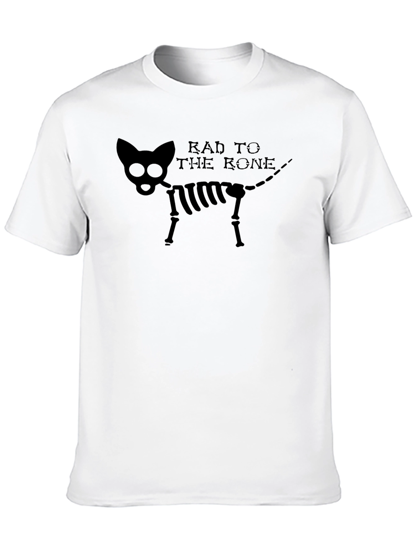 Rad to the Bone Cat Skeleton Graphic Tee