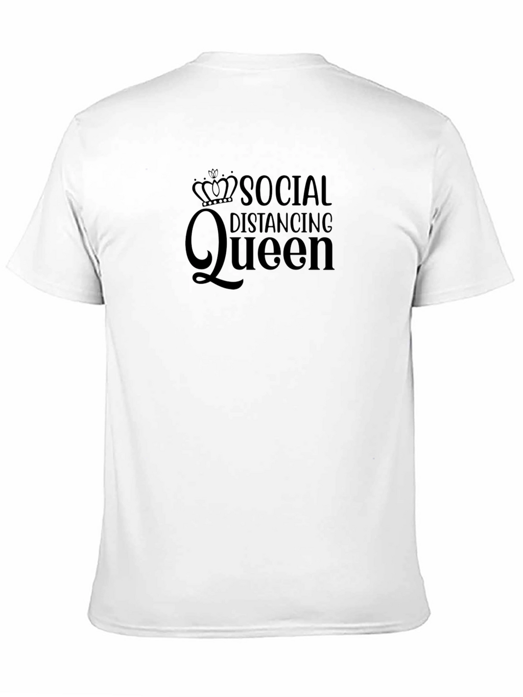Social Distancing Queen Black Graphic T-Shirt