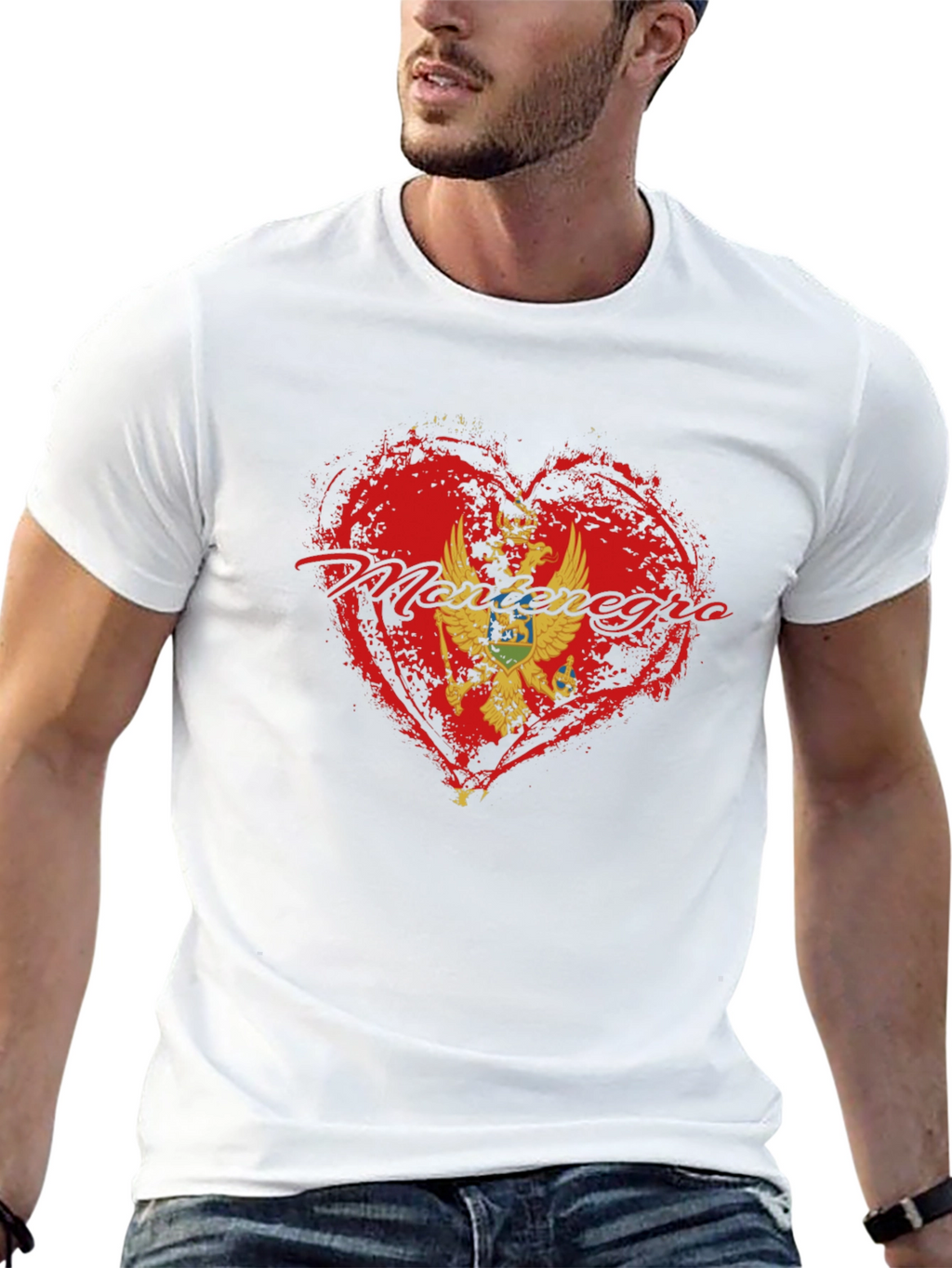 Montenegro Heart Flag Graphic T-Shirt