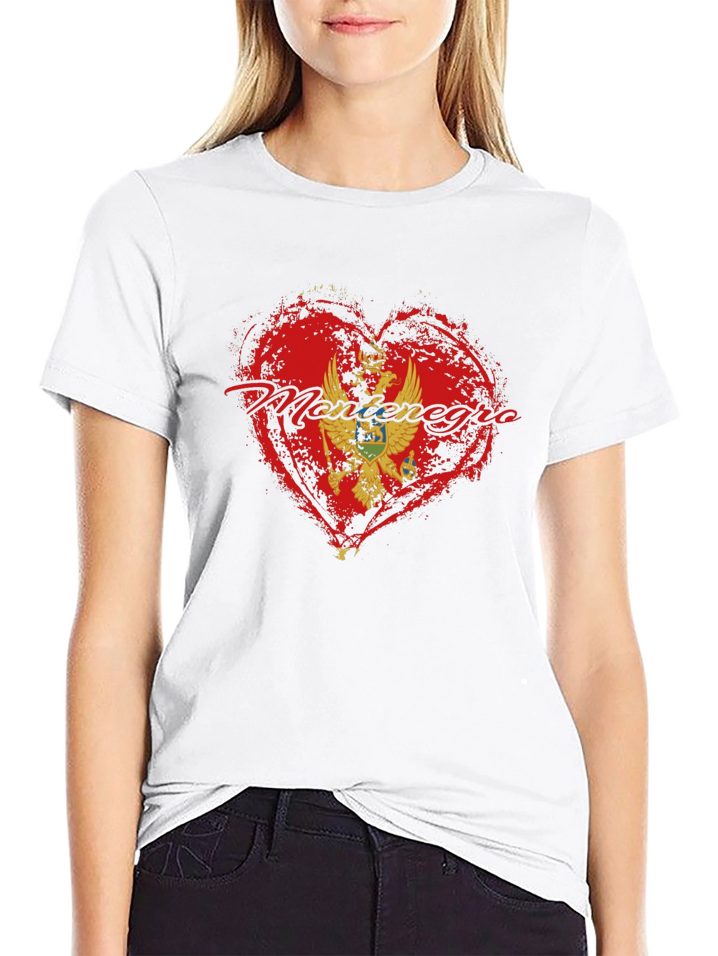 Montenegro Heart Flag Graphic T-Shirt
