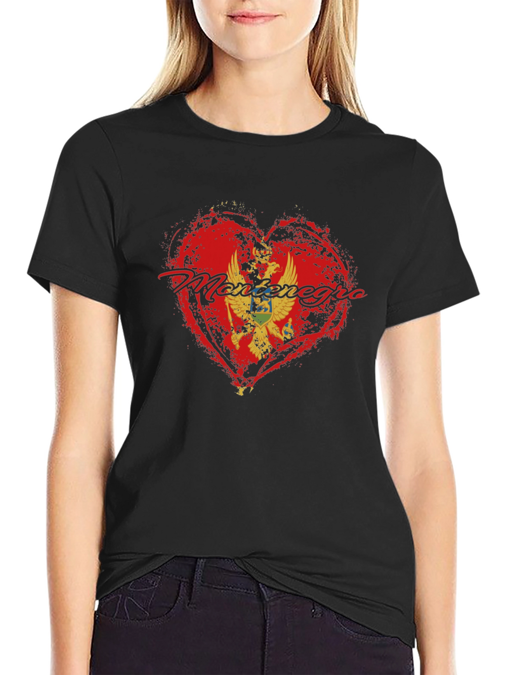 Montenegro Heart Flag Graphic T-Shirt