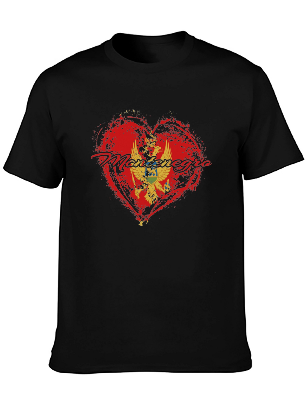 Montenegro Heart Flag Graphic T-Shirt