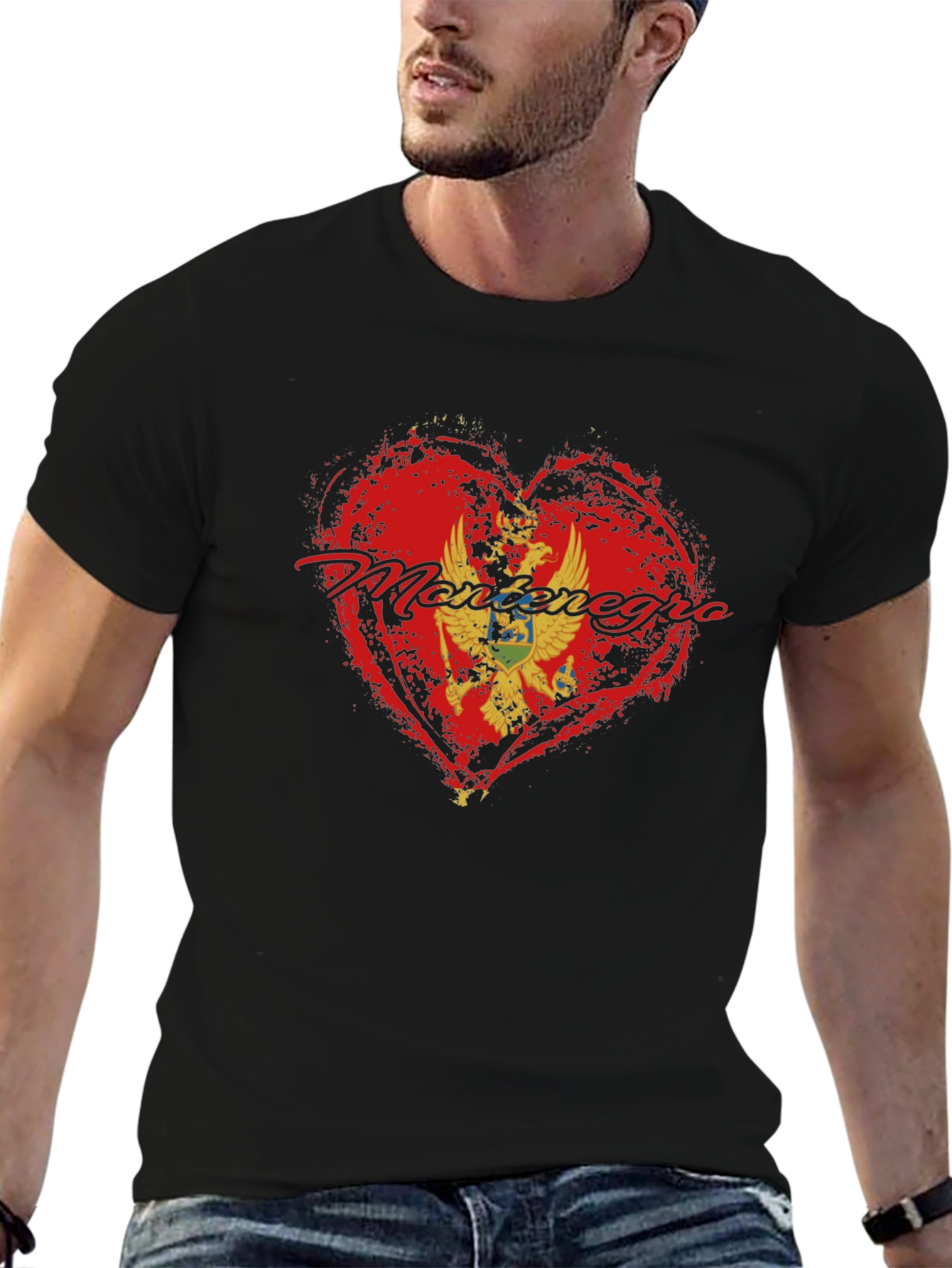 Montenegro Heart Flag Graphic T-Shirt
