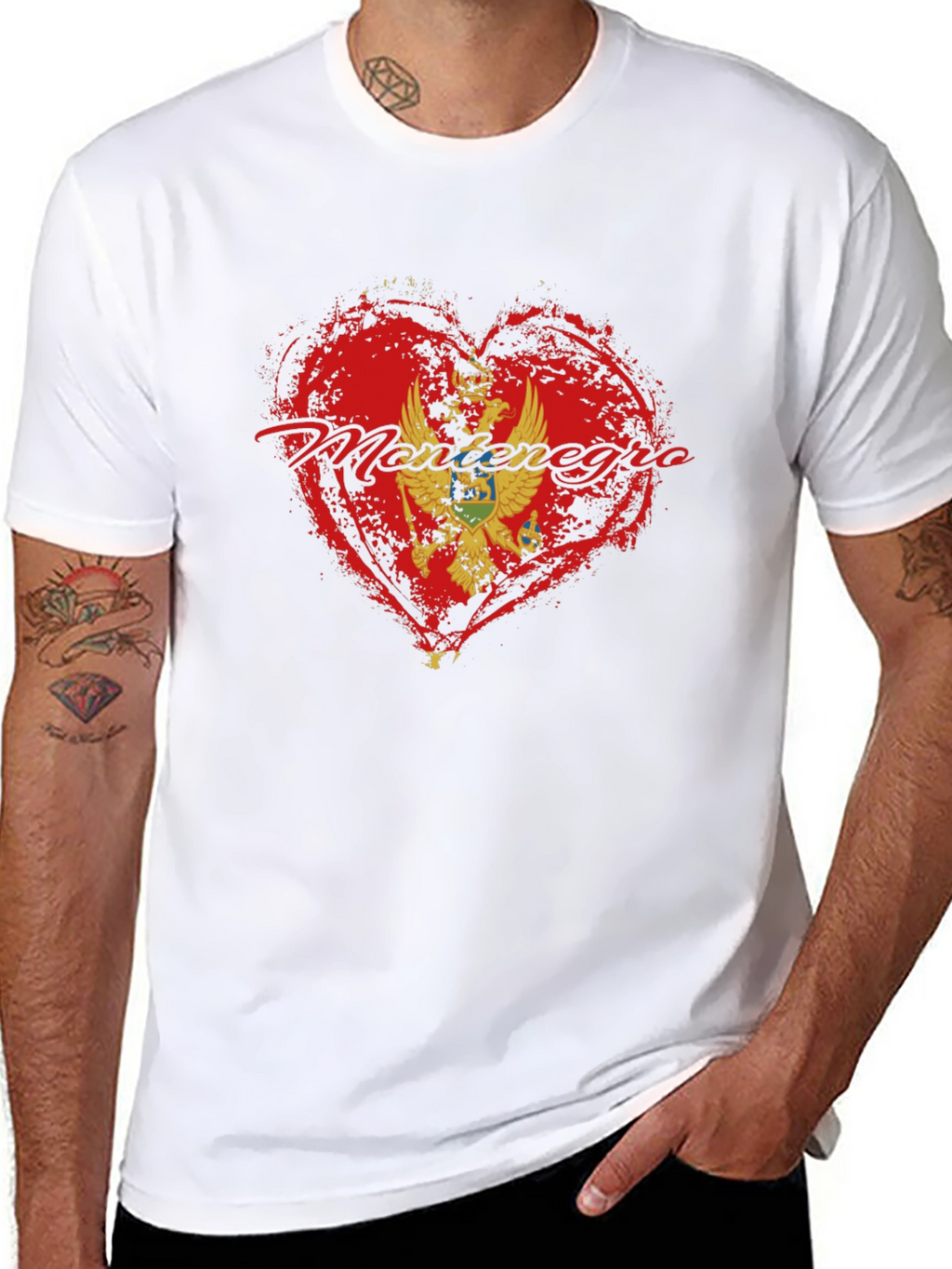 Montenegro Heart Flag Graphic T-Shirt
