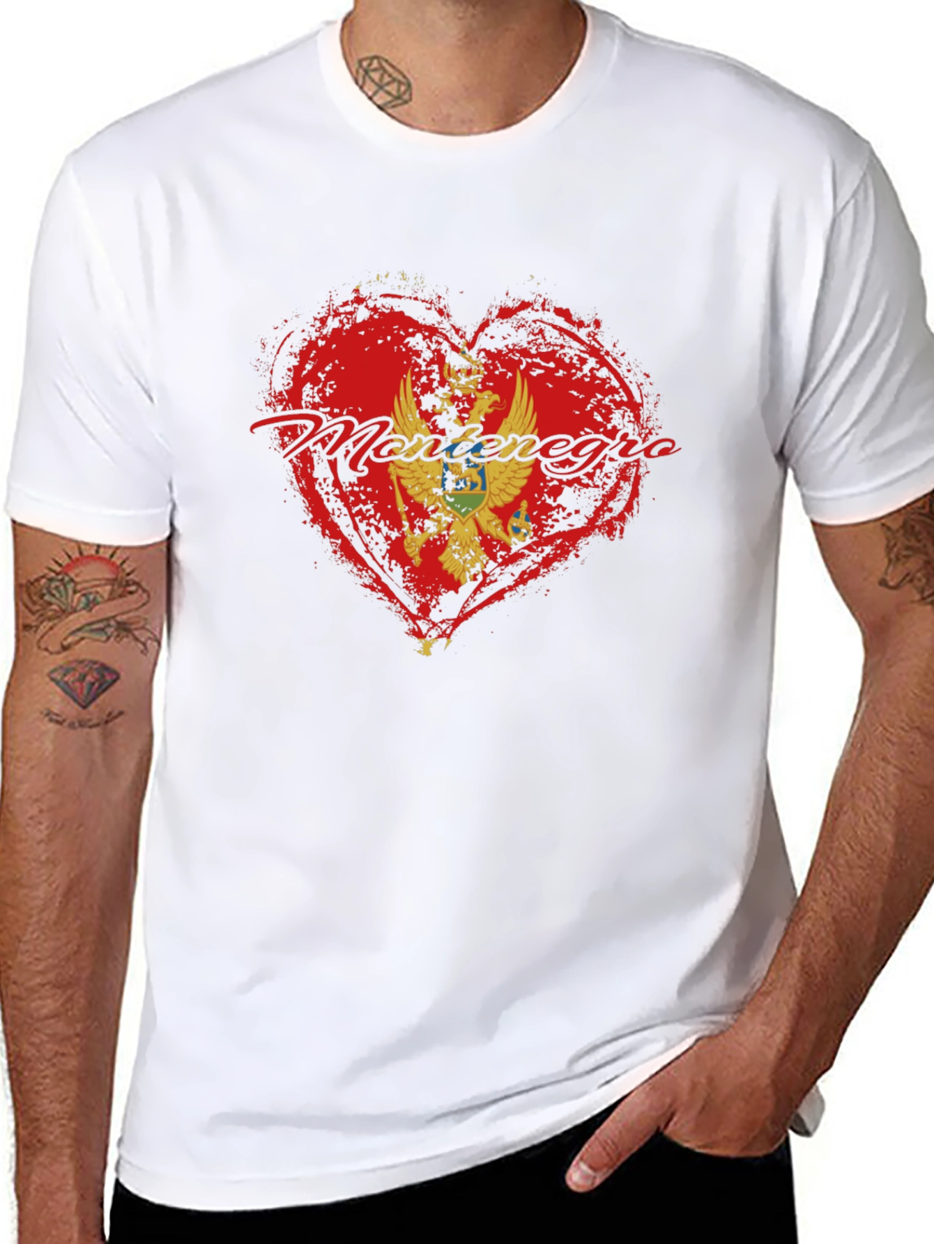 Montenegro Heart Flag Graphic T-Shirt