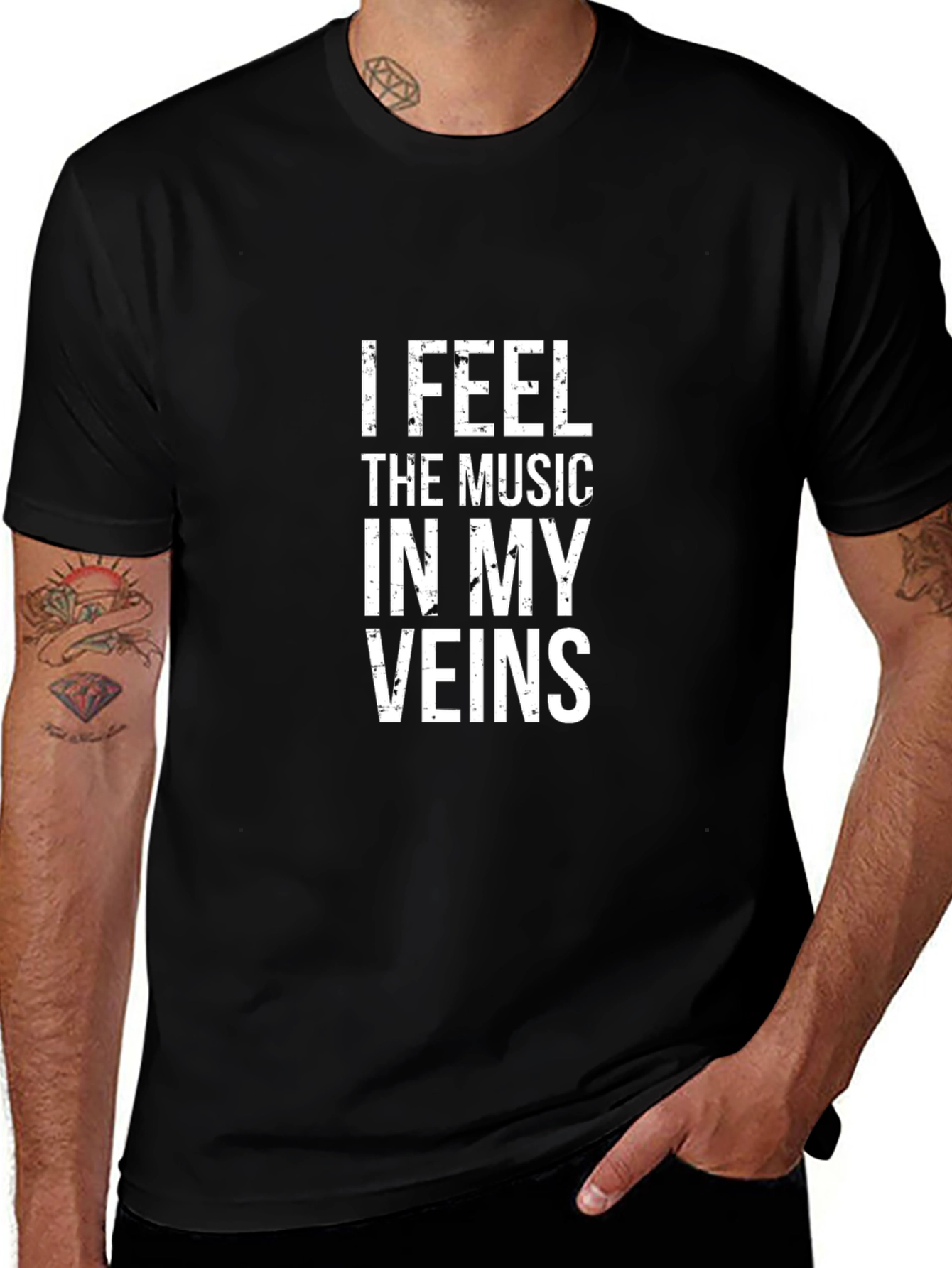 Music Lovers Black Cotton Tee