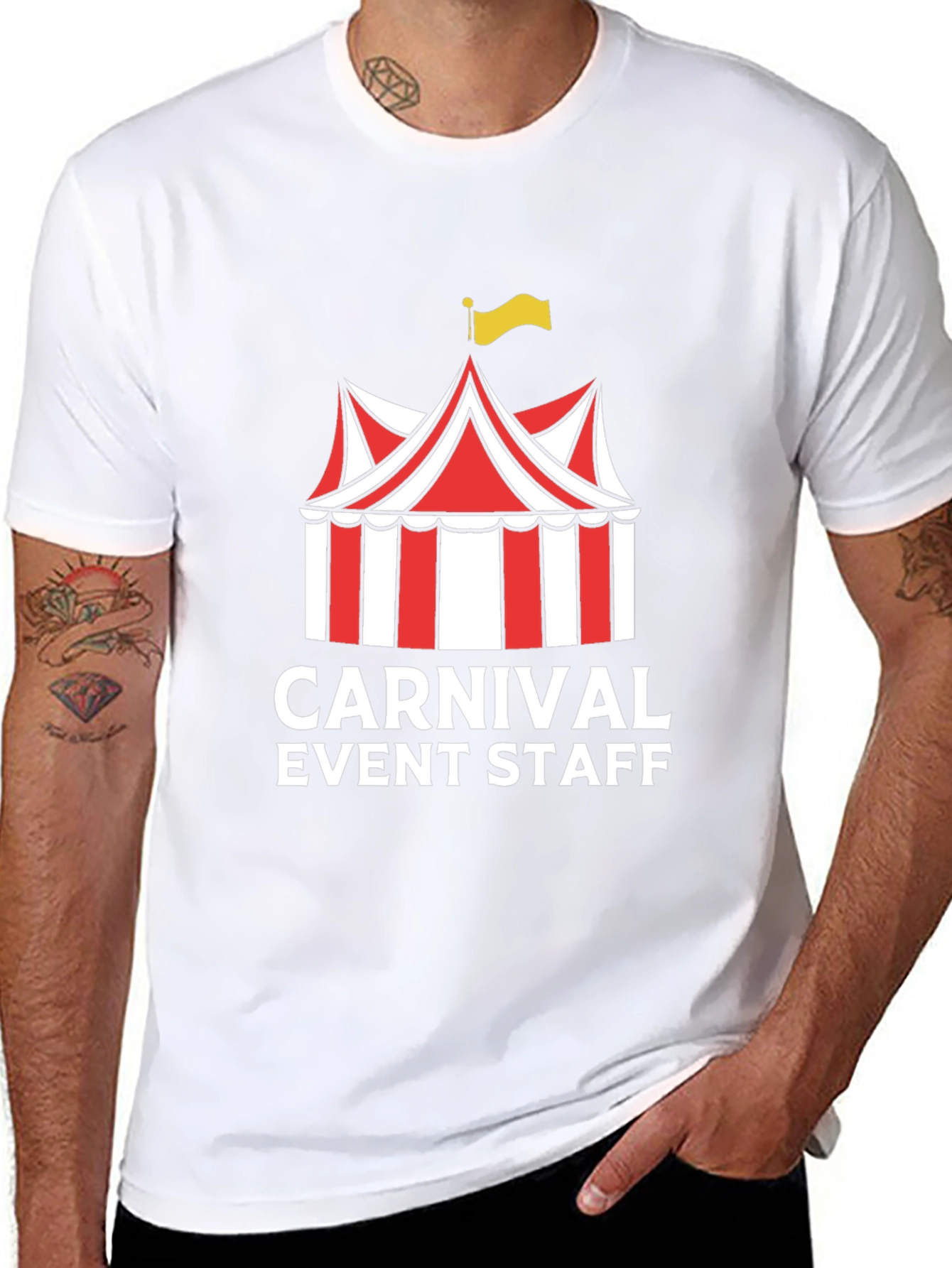 Carnival Event Staff T-Shirt - Black Crew Neck Tee