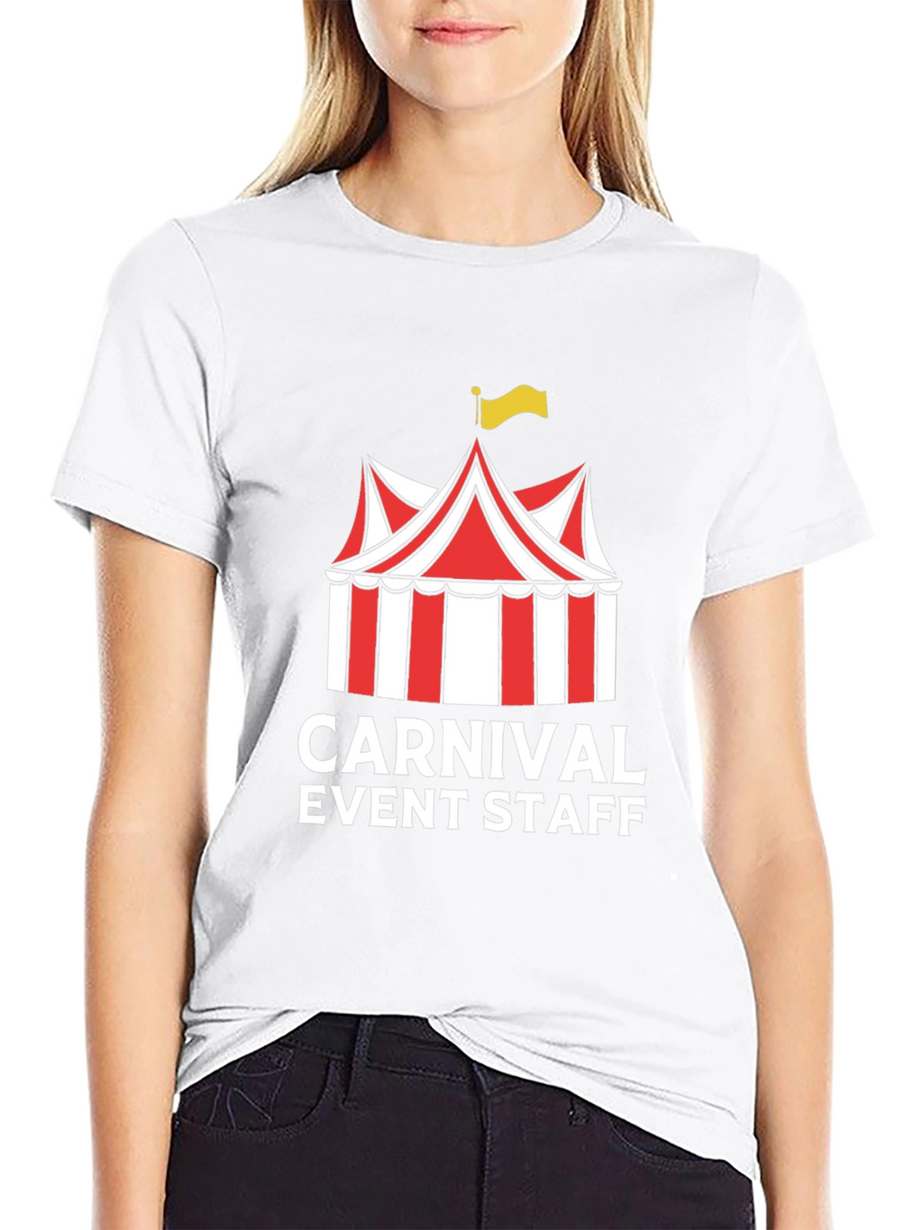 Carnival Event Staff T-Shirt - Black Crew Neck Tee
