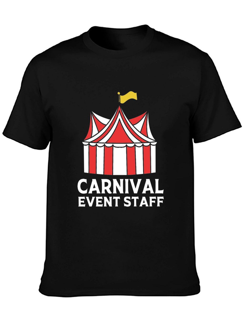 Carnival Event Staff T-Shirt - Black Crew Neck Tee