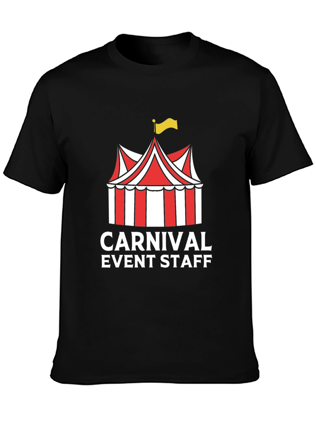 Carnival Event Staff T-Shirt - Black Crew Neck Tee
