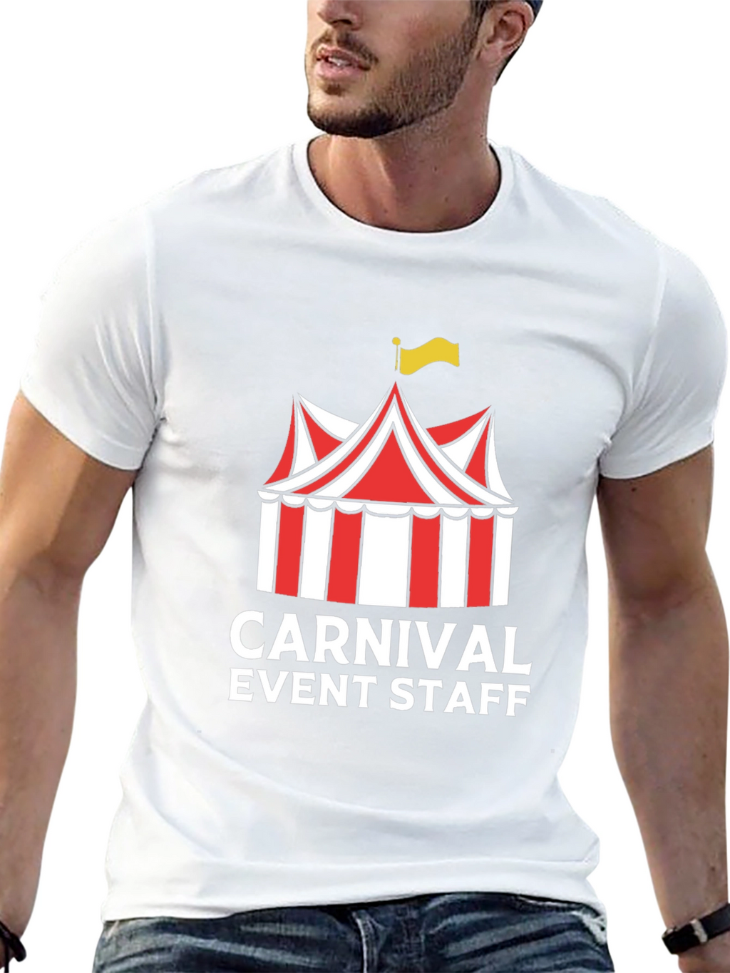 Carnival Event Staff T-Shirt - Black Crew Neck Tee