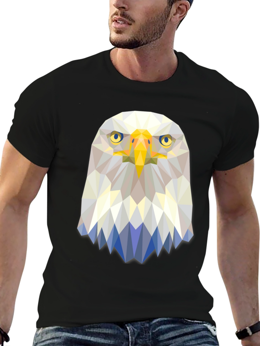 Geometric Eagle Graphic T-Shirt - Modern Design