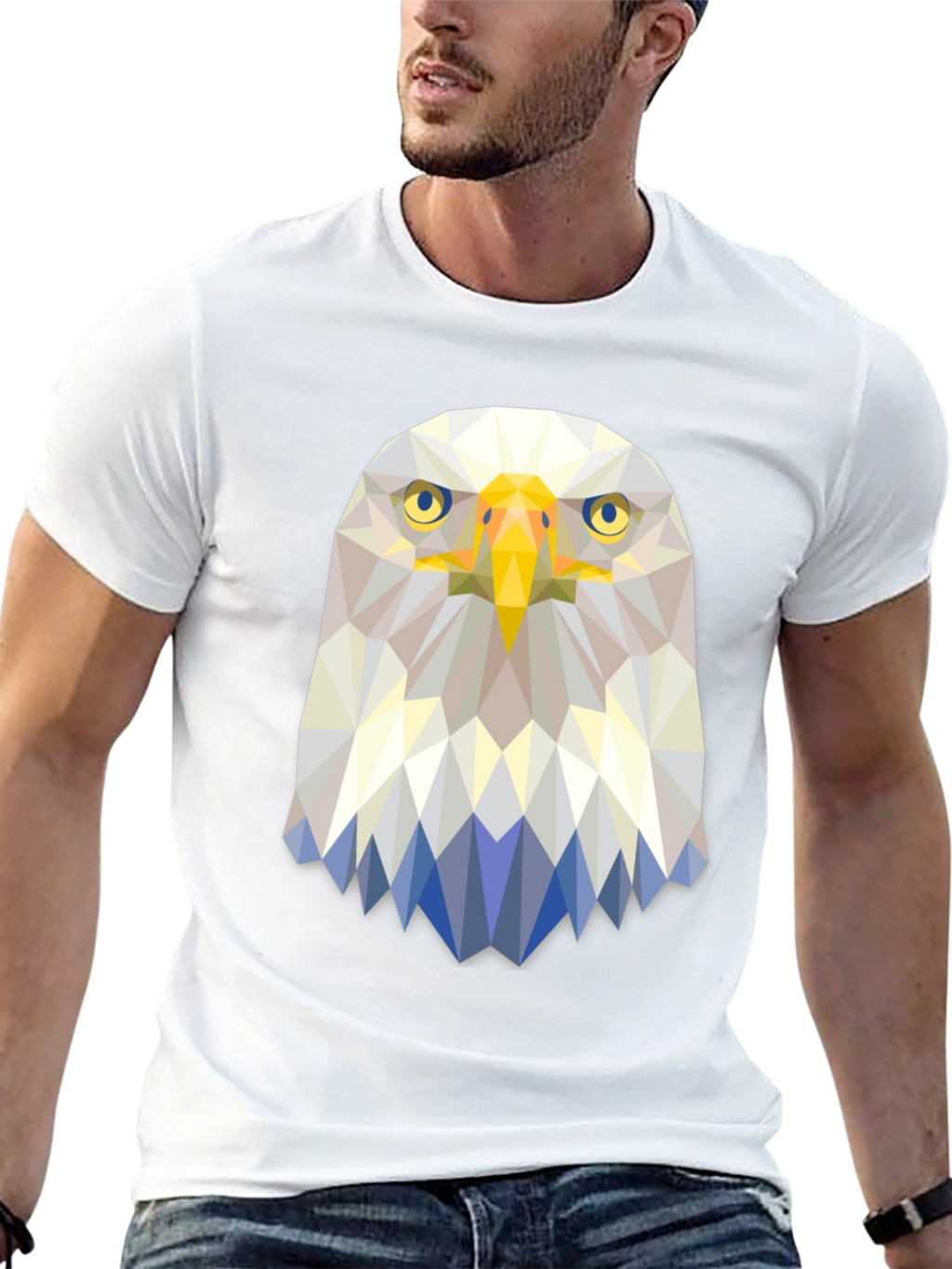 Geometric Eagle Graphic T-Shirt - Modern Design