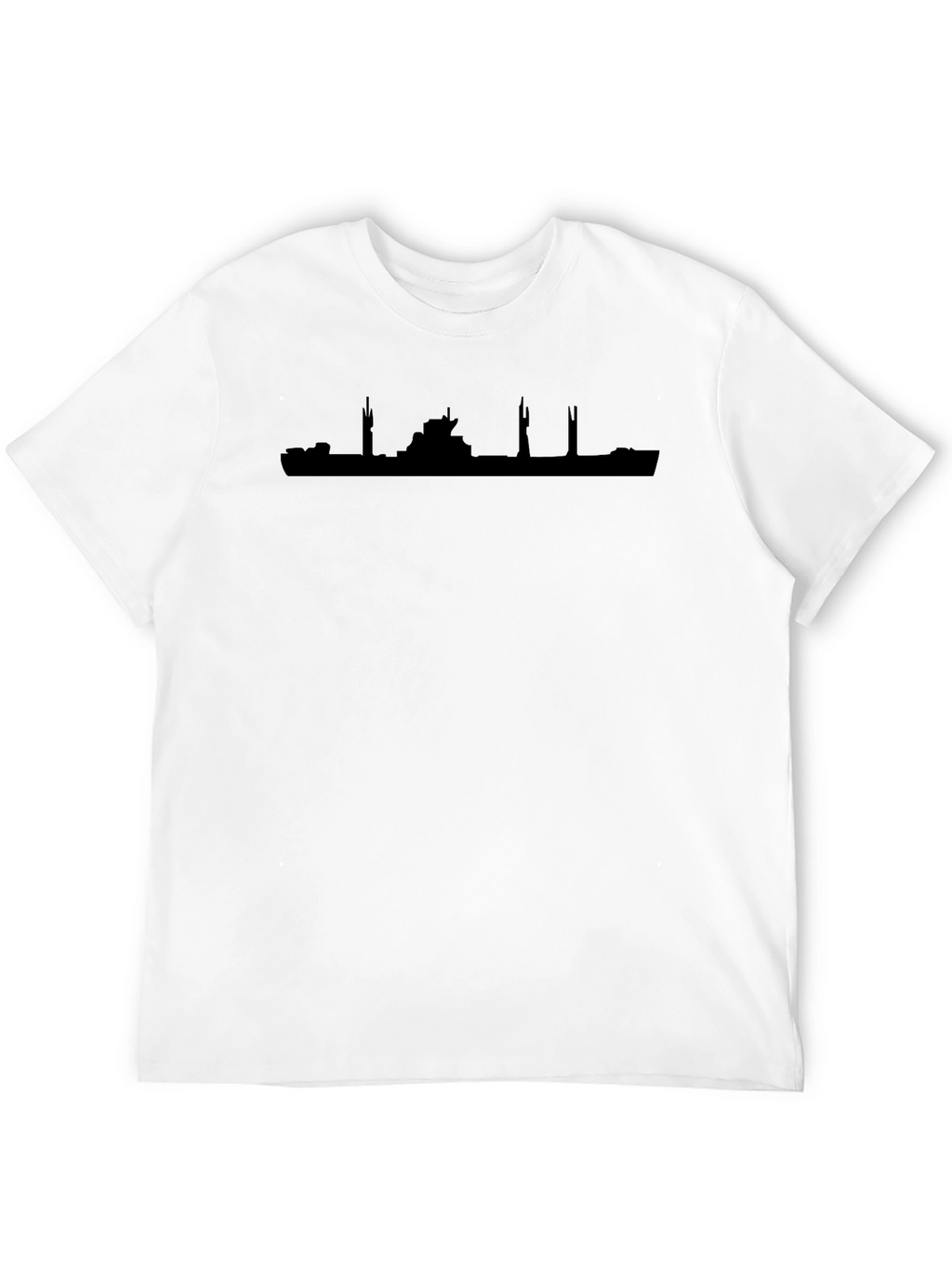 Modern Cityscape Silhouette Black T-Shirt